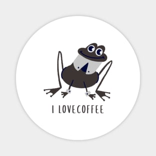 i love coffee funny  frog Magnet